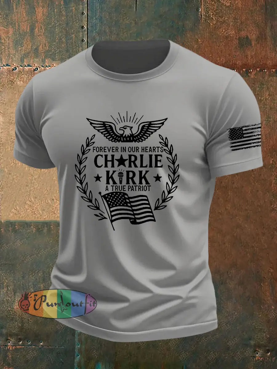 Men’s Freedom Is Not Free R.I.P Charlie Kirk Short Sleeve T-shirt Light Gray / S