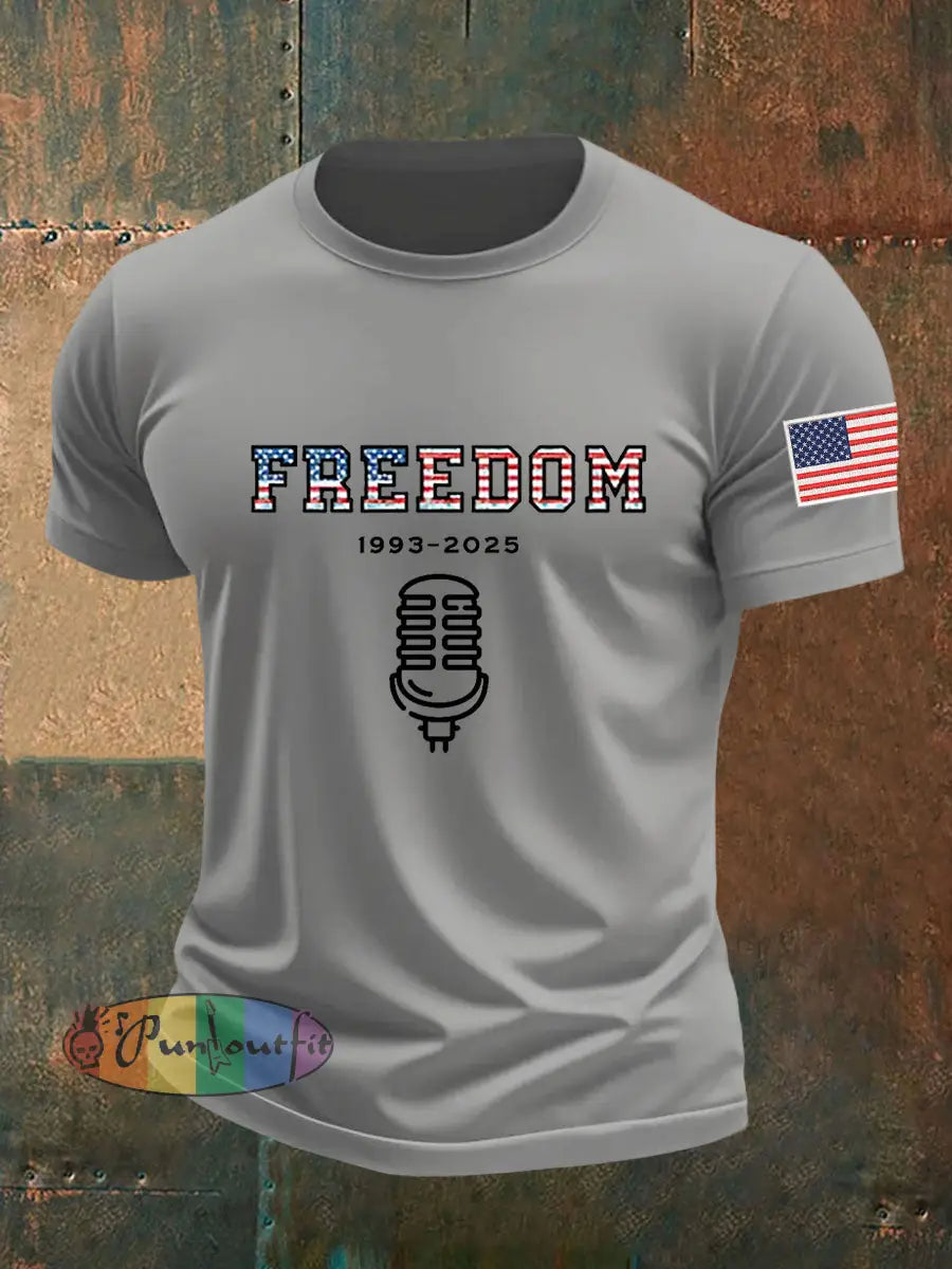 Men’s Freedom Is Not Free R.I.P Charlie Kirk Short Sleeve T-shirt Light Gray / S