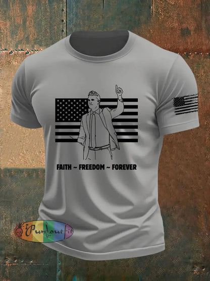 Men’s Freedom Is Not Free R.I.P Charlie Kirk Short Sleeve T-shirt Light Gray / S