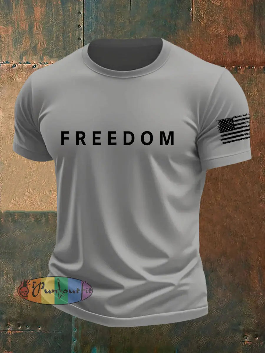 Men’s Freedom Is Not Free R.I.P Charlie Kirk Short Sleeve T-shirt Light Gray / S