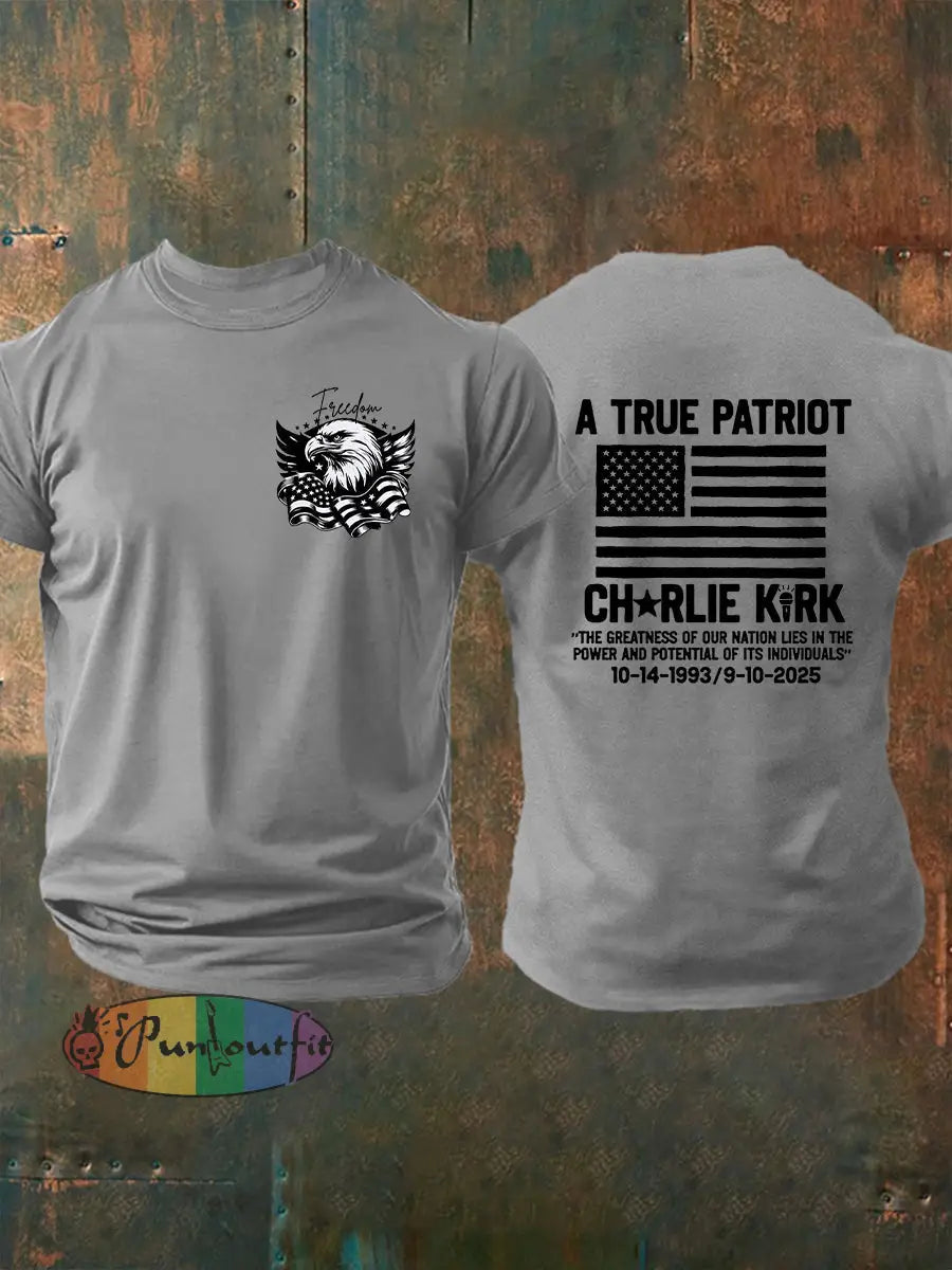 Men’s Freedom Is Not Free R.I.P Charlie Kirk Short Sleeve T-shirt Light Gray / S
