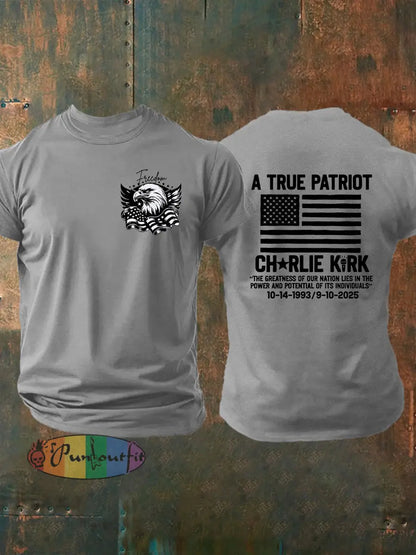 Men’s Freedom Is Not Free R.I.P Charlie Kirk Short Sleeve T-shirt Light Gray / S