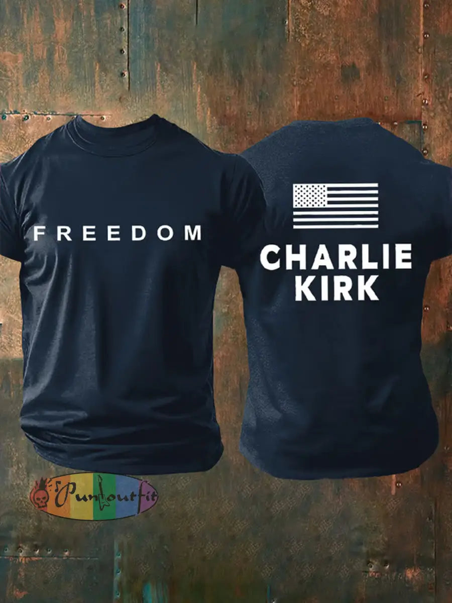 Men’s Freedom Is Not Free R.I.P Charlie Kirk Short Sleeve T-shirt Navy Blue / S