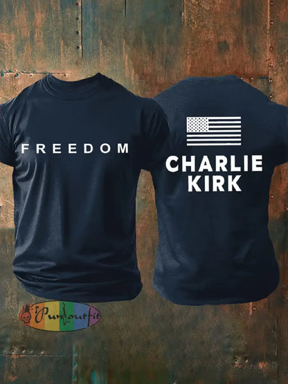 Men’s Freedom Is Not Free R.I.P Charlie Kirk Short Sleeve T-shirt Navy Blue / S