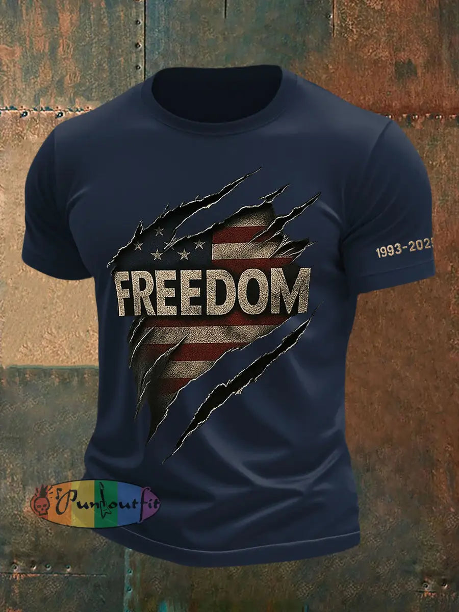 Men’s Freedom Is Not Free R.I.P Charlie Kirk Short Sleeve T-shirt Navy Blue / S