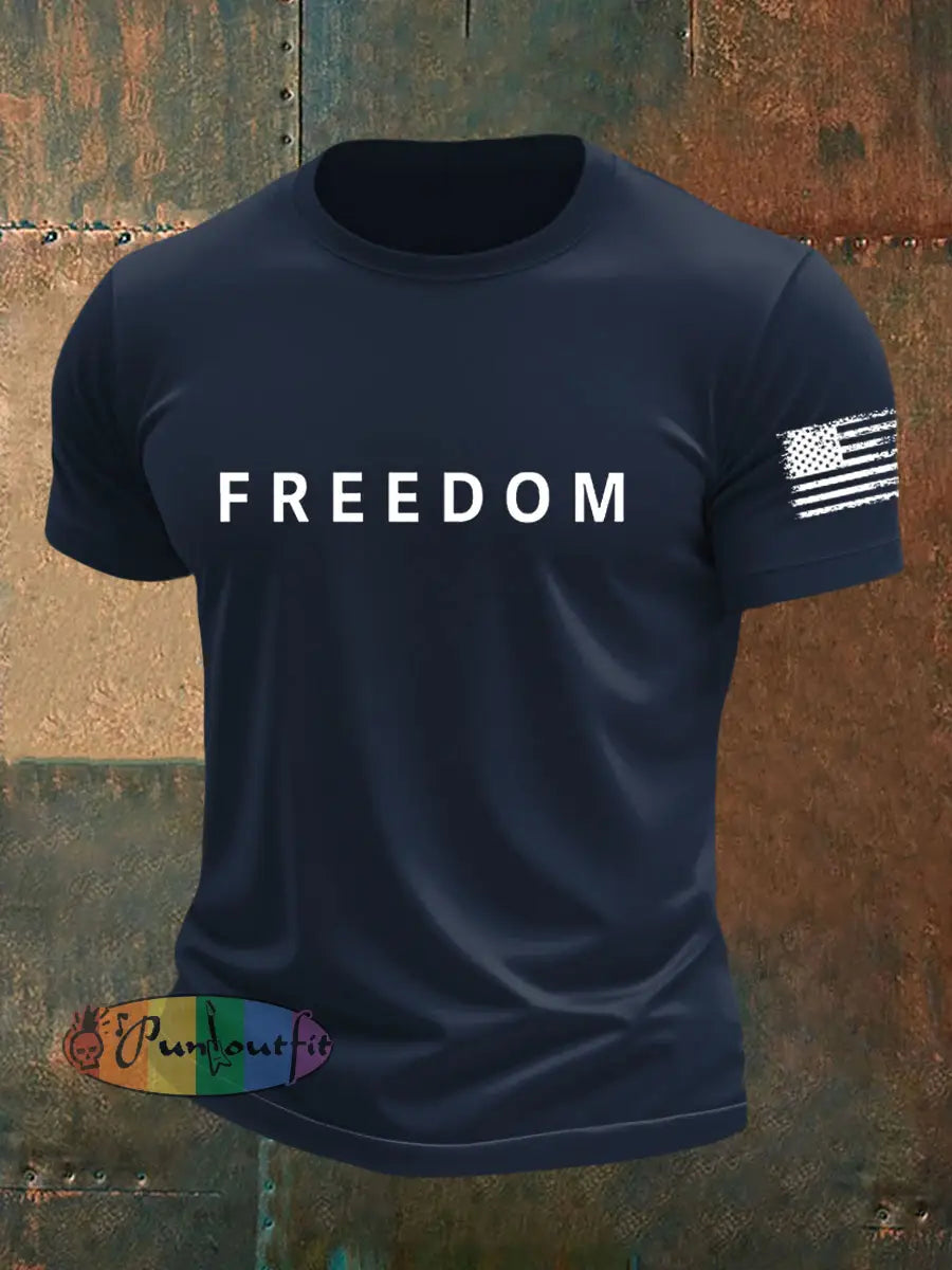 Men’s Freedom Is Not Free R.I.P Charlie Kirk Short Sleeve T-shirt Navy Blue / S