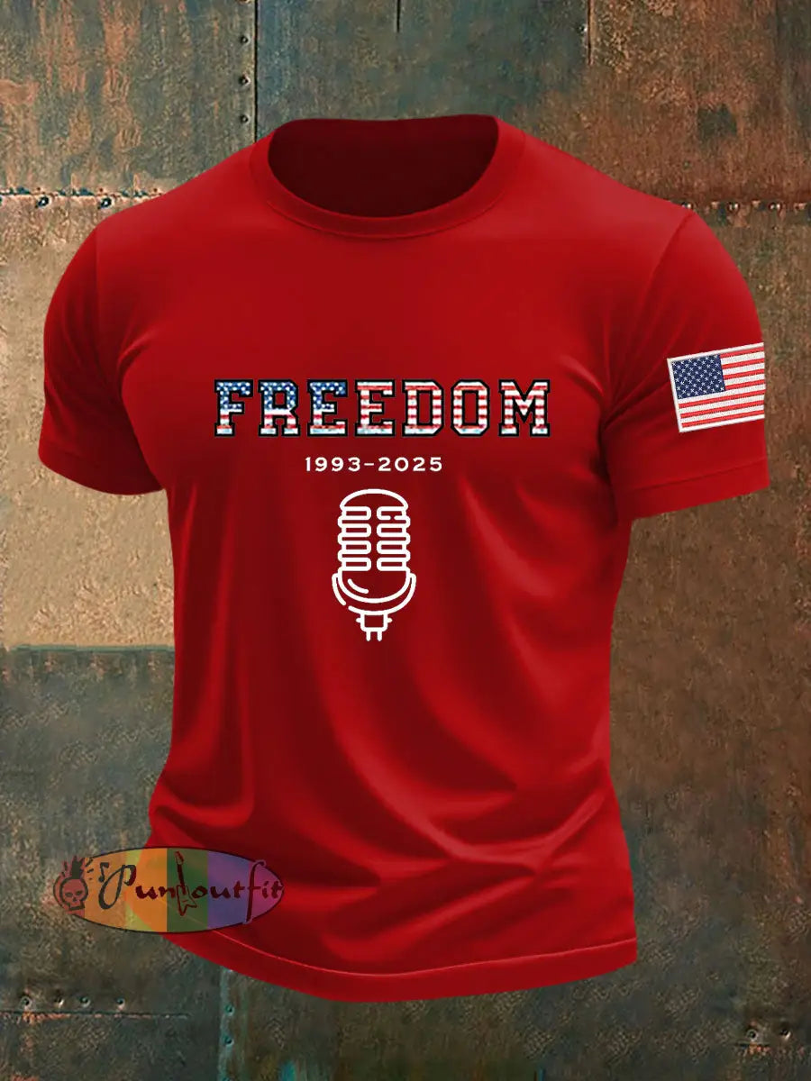 Men’s Freedom Is Not Free R.I.P Charlie Kirk Short Sleeve T-shirt Pure Red / S