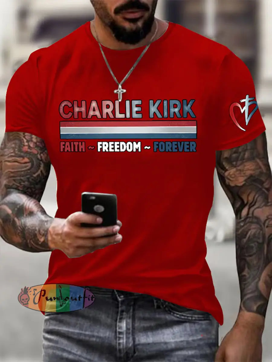 Men’s Freedom Is Not Free R.I.P Charlie Kirk Short Sleeve T-shirt Pure Red / S