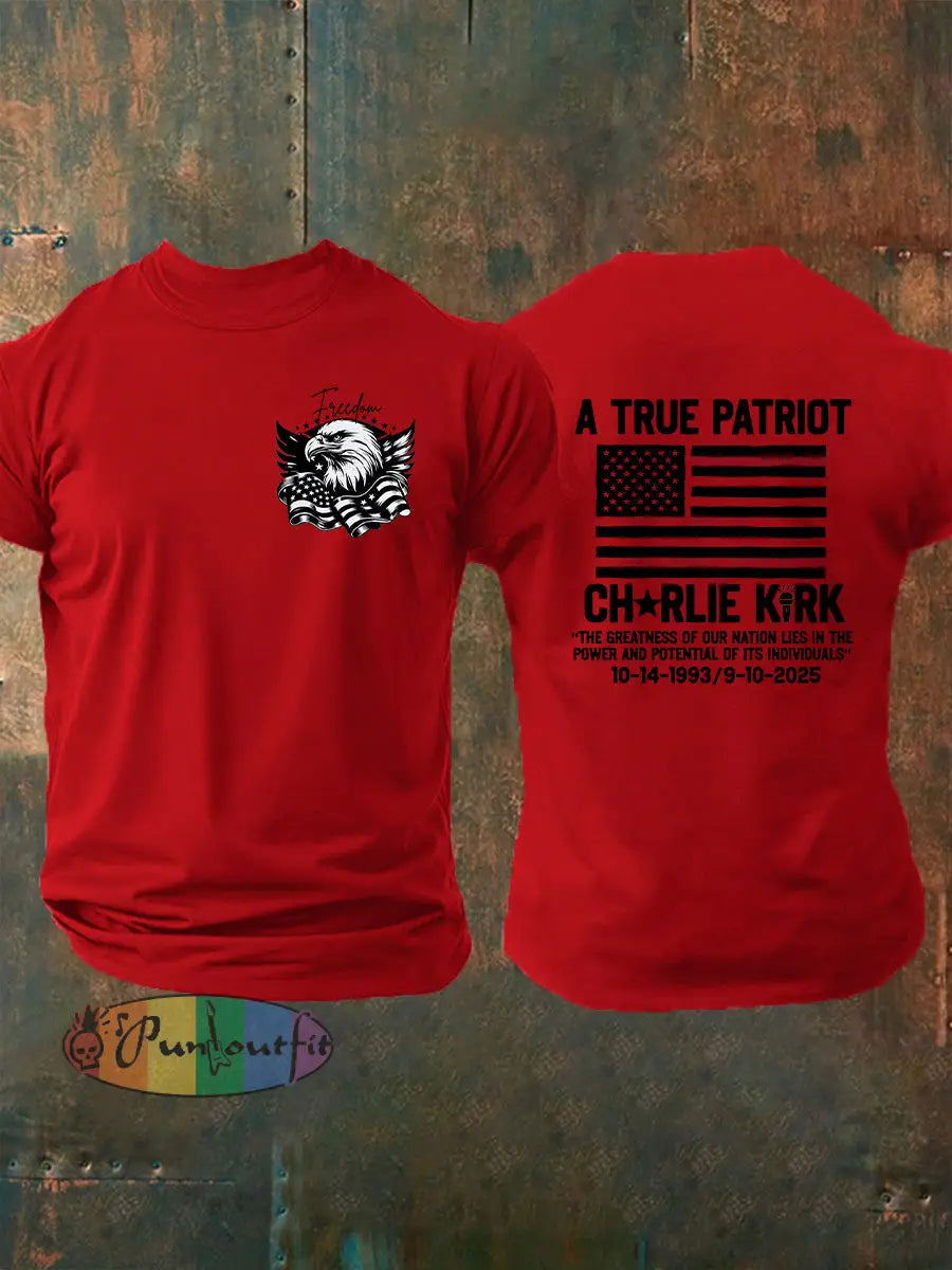 Men’s Freedom Is Not Free R.I.P Charlie Kirk Short Sleeve T-shirt Pure Red / S