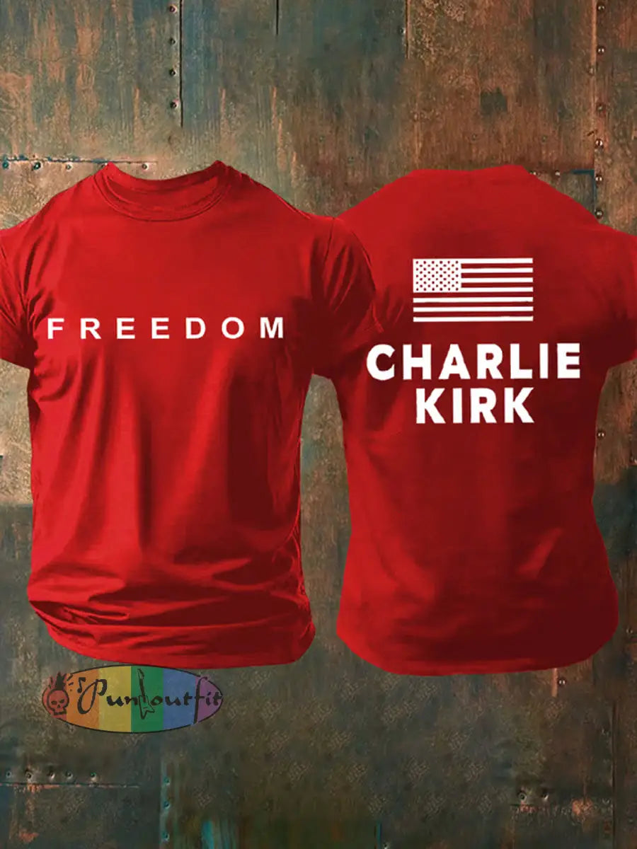 Men’s Freedom Is Not Free R.I.P Charlie Kirk Short Sleeve T-shirt Pure Red / S