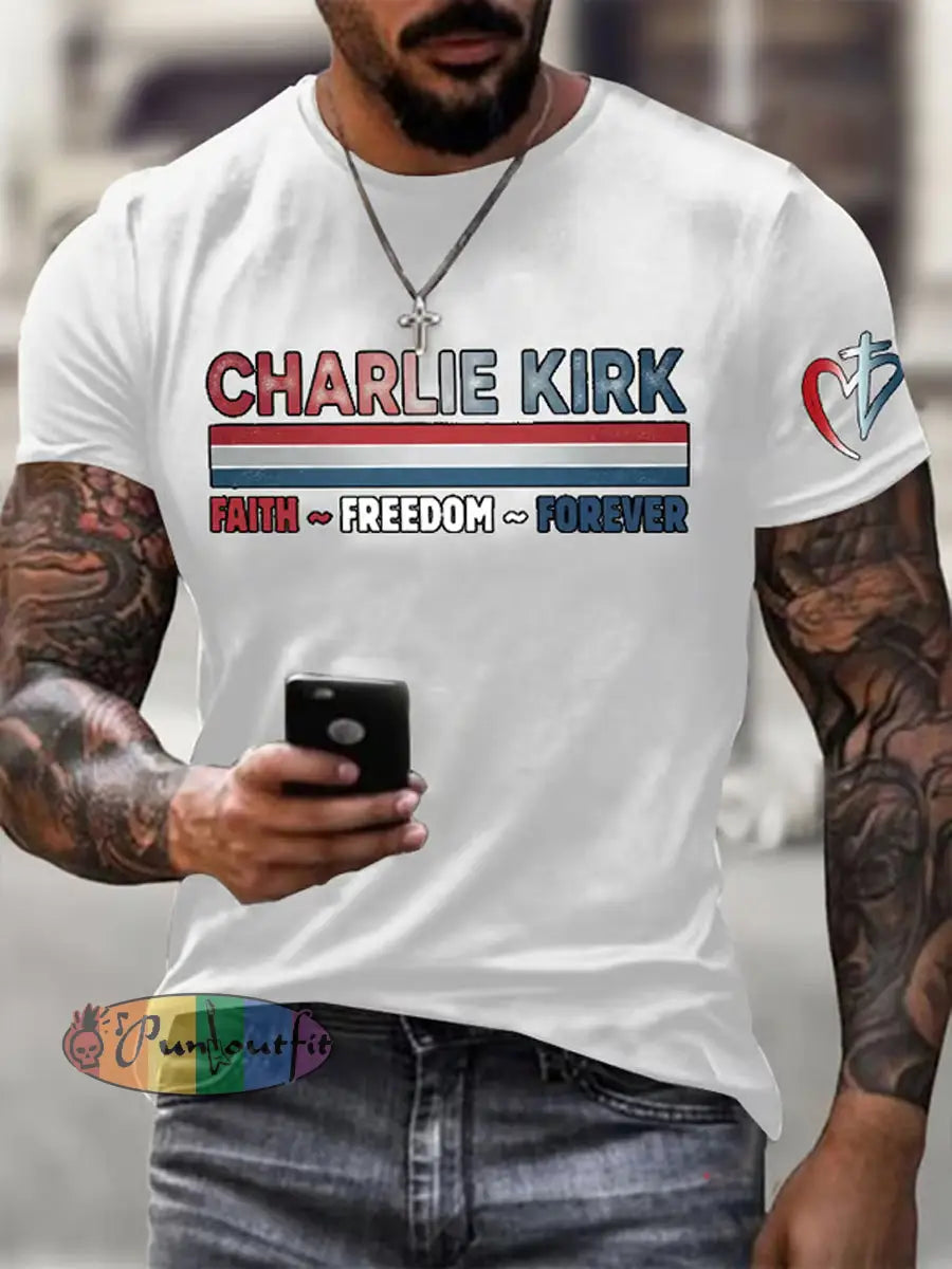 Men’s Freedom Is Not Free R.I.P Charlie Kirk Short Sleeve T-shirt White / S