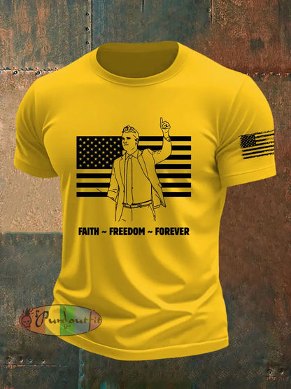 Men’s Freedom Is Not Free R.I.P Charlie Kirk Short Sleeve T-shirt Yellow / S