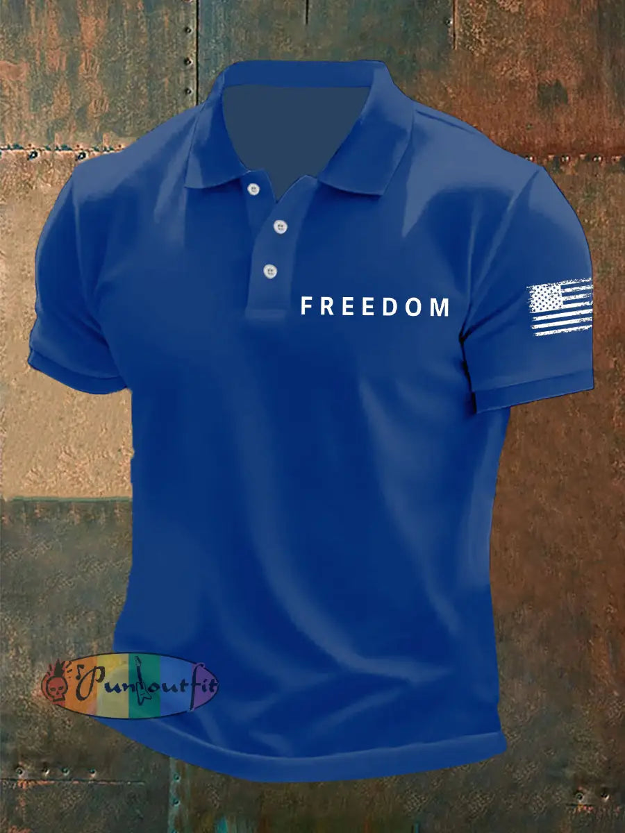 Men’s Freedom Is Not Free R.I.P Charlie Kirk Short Sleeve Top Blue / S