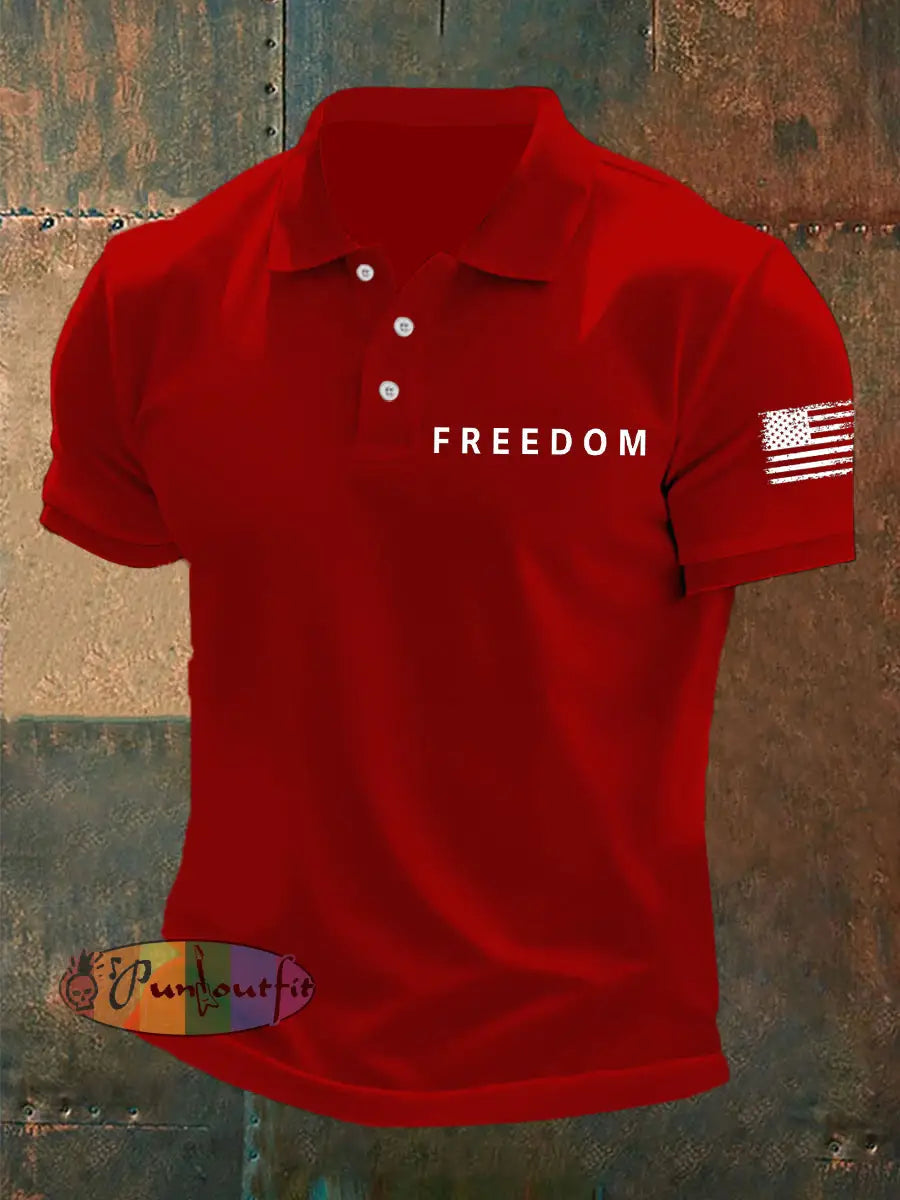 Men’s Freedom Is Not Free R.I.P Charlie Kirk Short Sleeve Top Red / S