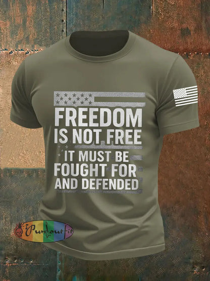 Men’s Freedom Is Not Free R.I.P Charlie Kirk Tee Army Green / S