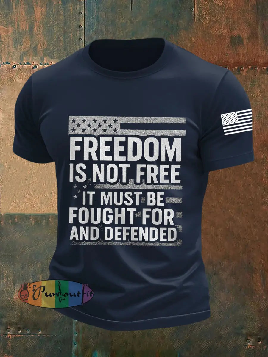 Men’s Freedom Is Not Free R.I.P Charlie Kirk Tee Navy Blue / S