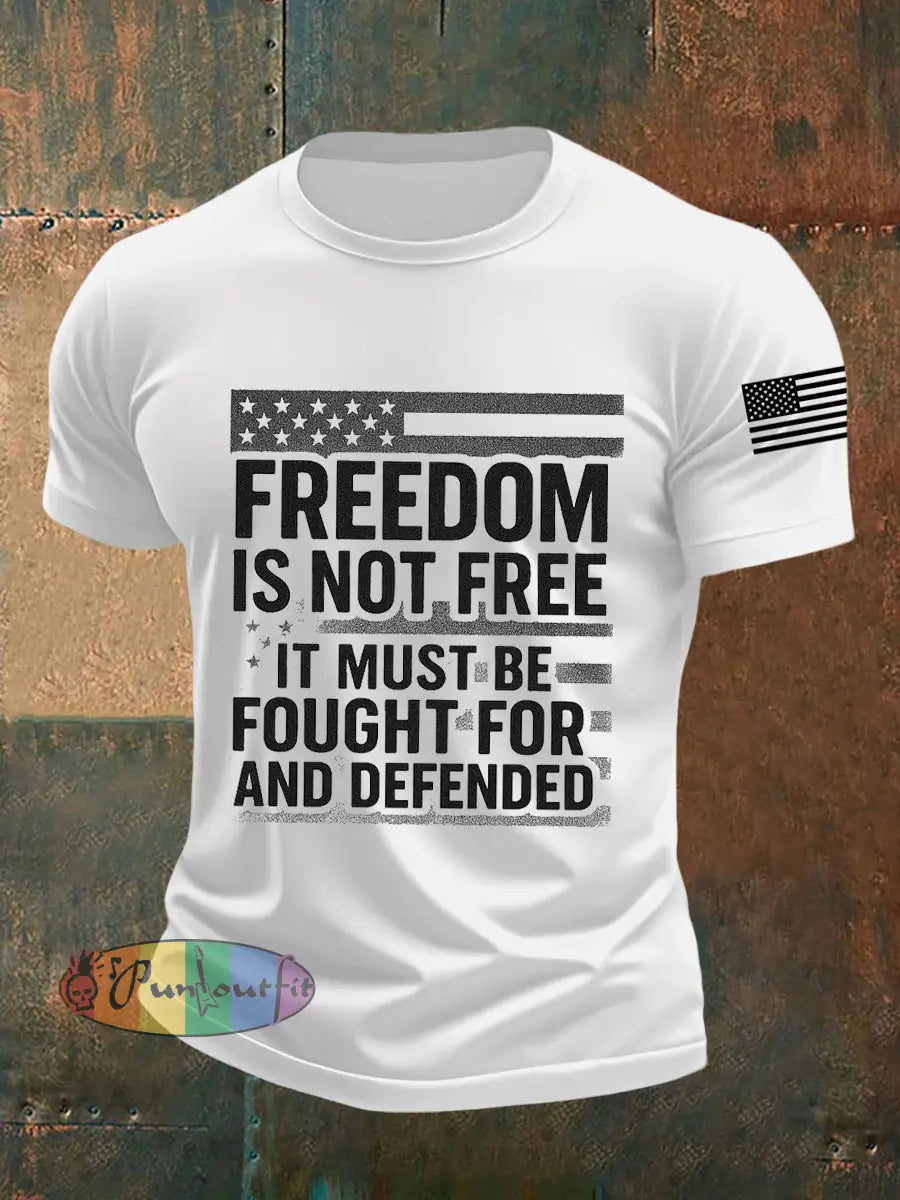 Men’s Freedom Is Not Free R.I.P Charlie Kirk Tee White / S