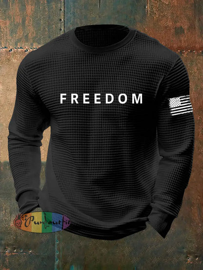 Men’s Freedom Is Not Free R.I.P Charlie Kirk Waffle Long Sleeve T-Shirt Black / S