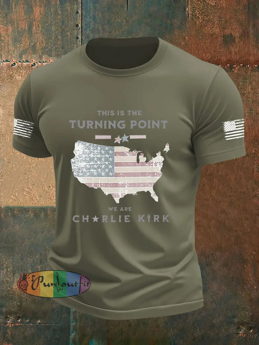 Men’s Freedom Is Not Free This is the Turning Point R.I.P Charlie Kirk Short Sleeve T-shirt Army Green / S
