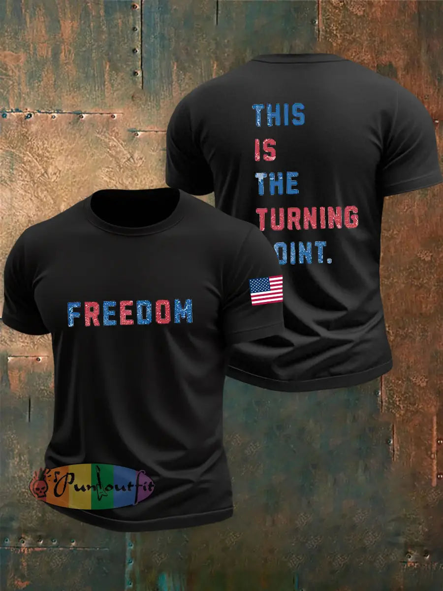 Men’s Freedom Is Not Free This is the Turning Point R.I.P Charlie Kirk Short Sleeve T-shirt Black / S