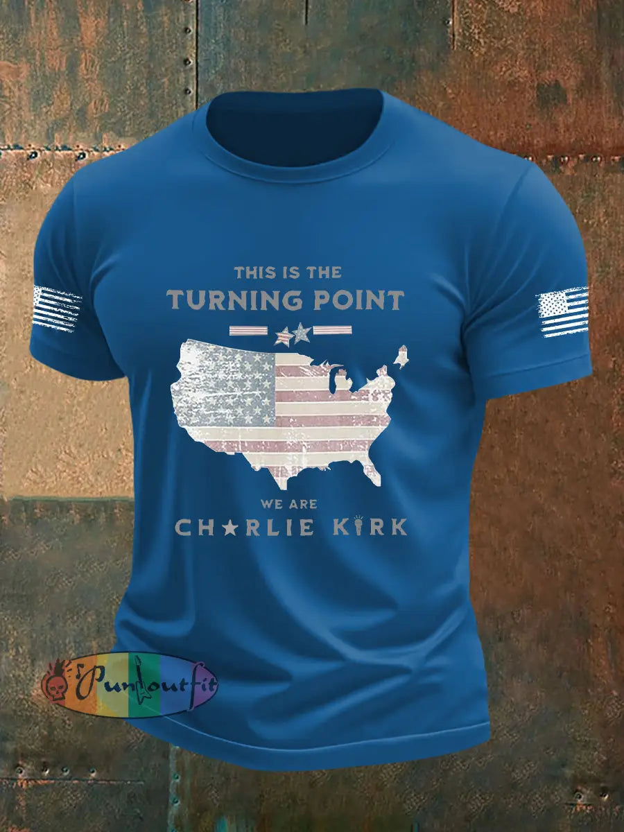 Men’s Freedom Is Not Free This is the Turning Point R.I.P Charlie Kirk Short Sleeve T-shirt Blue / S