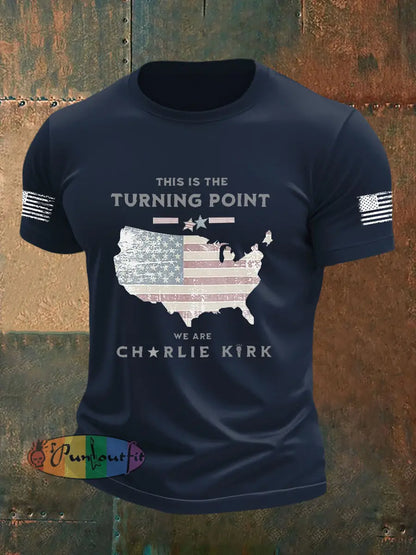 Men’s Freedom Is Not Free This is the Turning Point R.I.P Charlie Kirk Short Sleeve T-shirt Navy Blue / S