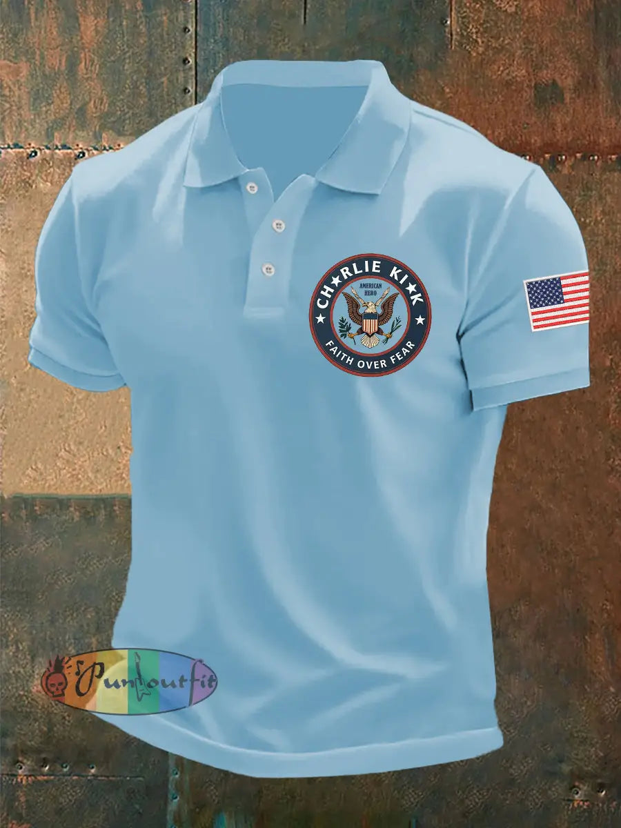 Men’s Freedom Is Not Free This is the Turning Point R.I.P Charlie Kirk Short Sleeve Top Light Blue / S