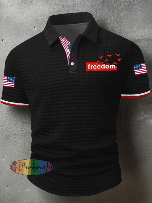 Men’s Freedom Liberty Flagshort Shirt Black / S