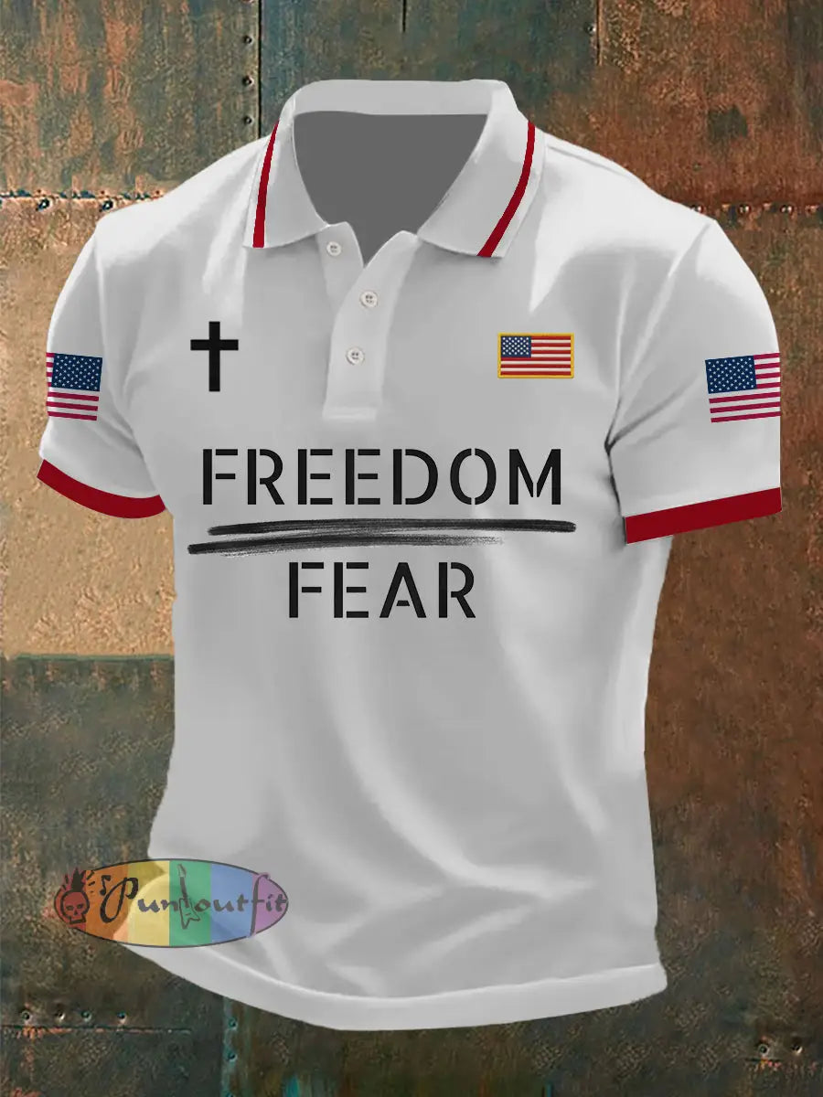Men’s Freedom Over Fear Shirt White / S