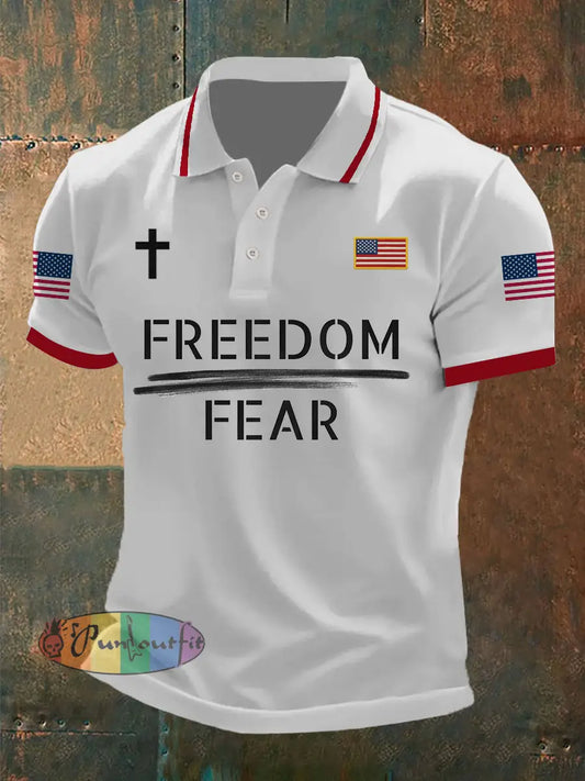 Men’s Freedom Over Fear Shirt White / S