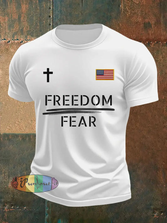 Men’s Freedom Over Fear Short-sleeved T-shirt White / S