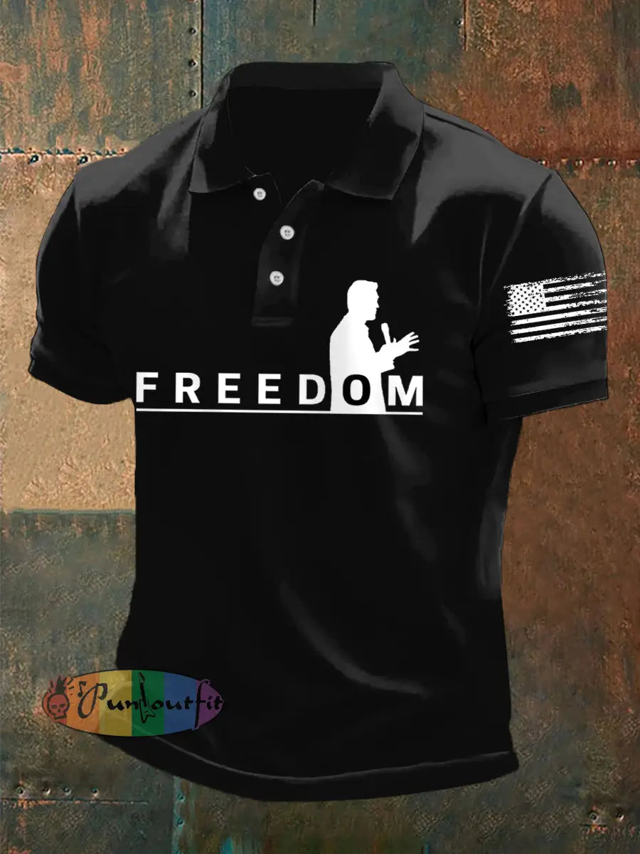 Men’s Freedom Print Shirt Black / S
