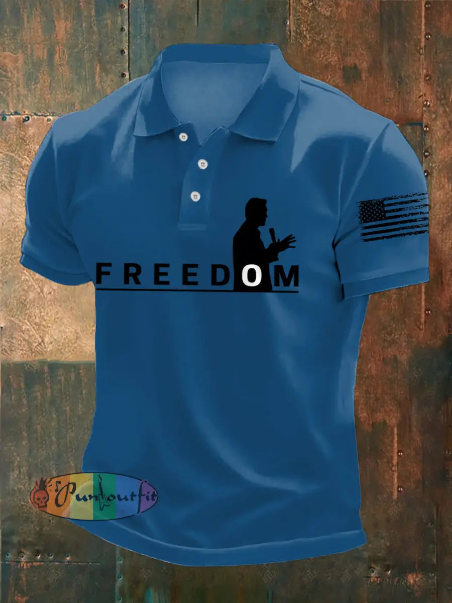 Men’s Freedom Print Shirt Blue / S