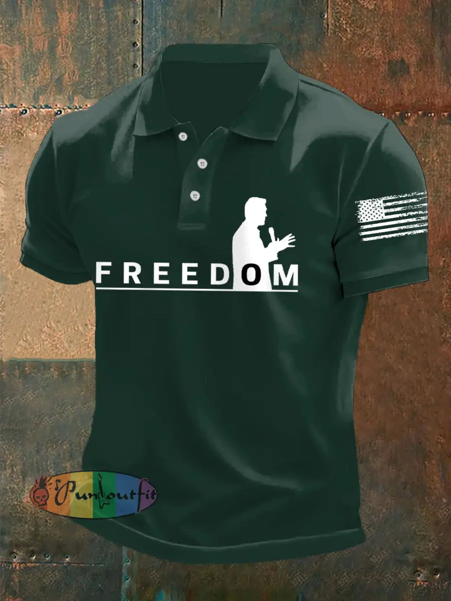 Men’s Freedom Print Shirt Dark Green / S