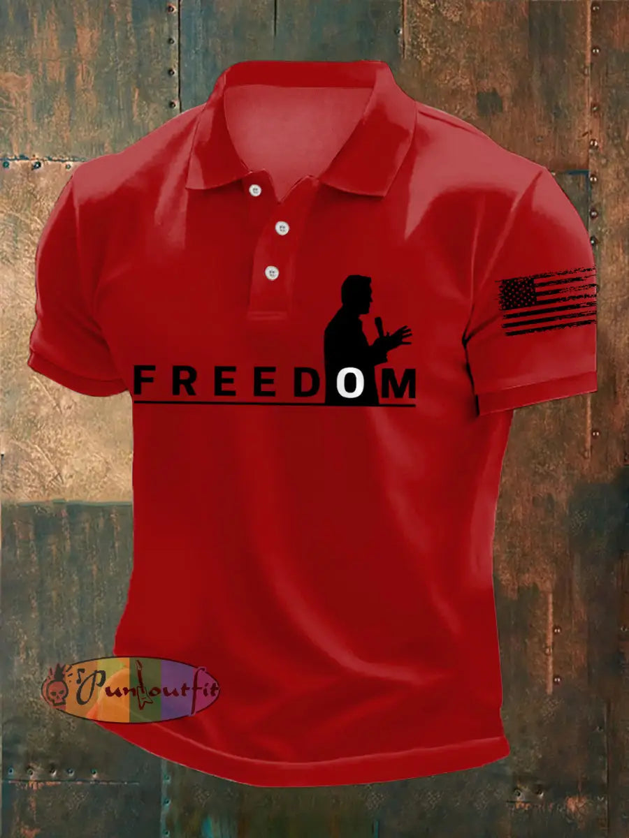 Men’s Freedom Print Shirt Red / S