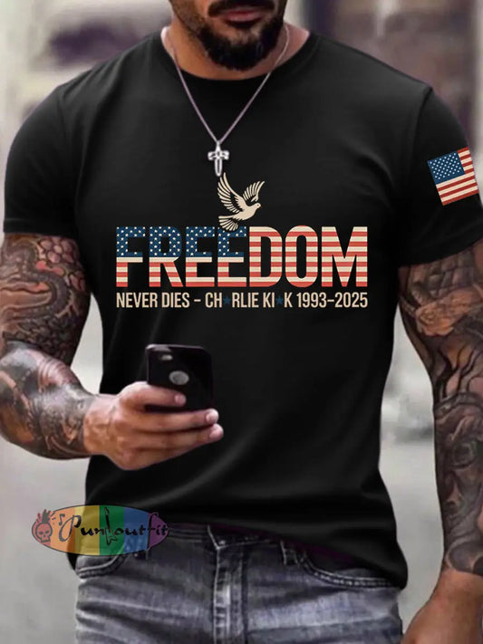 Men’s Freedom Print T-Shirt Black / S
