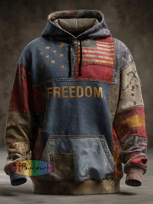 Men’s Freedom Printed Casual Hoodie As picture / S