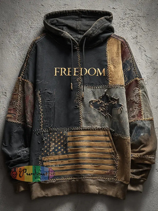 Men’s Freedom Printed Casual Hoodie As picture / S