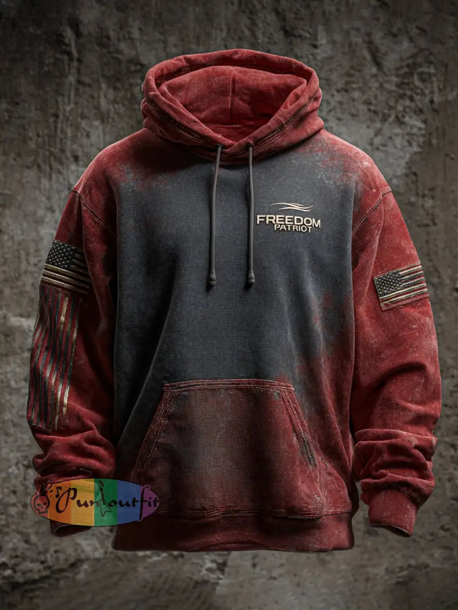 Men’s Freedom Printed Casual Hoodie As picture / S