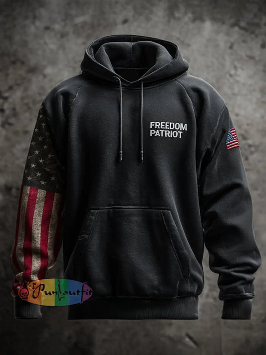 Men’s Freedom Printed Casual Hoodie As picture / S