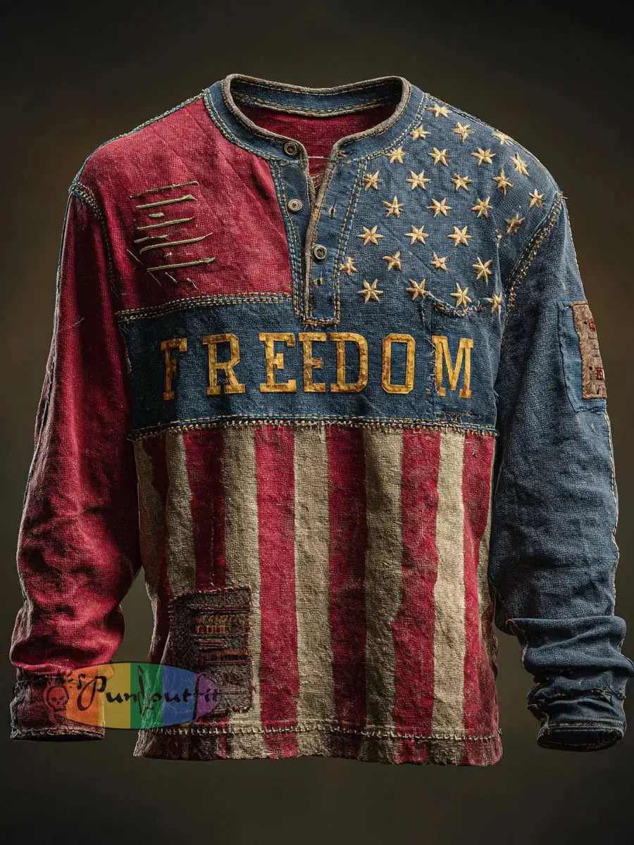 Men’s Freedom Printed Casual T-shirt As picture / S