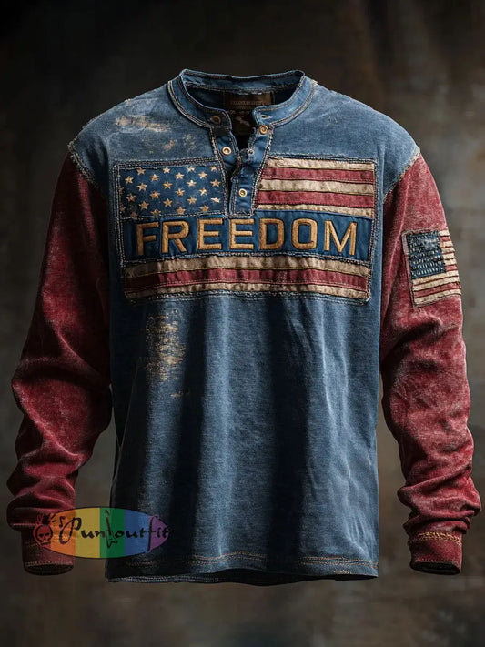 Men’s Freedom Printed Casual T-shirt As picture / S