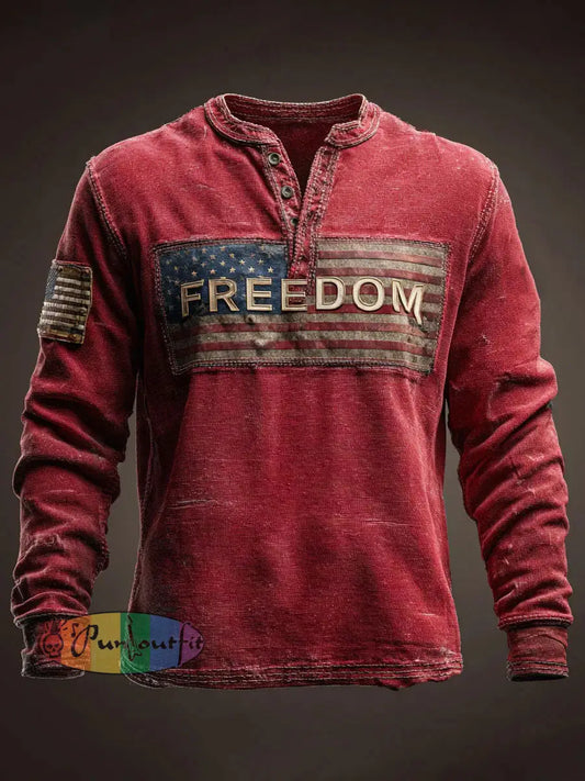 Men’s Freedom Printed Casual T-shirt As picture / S