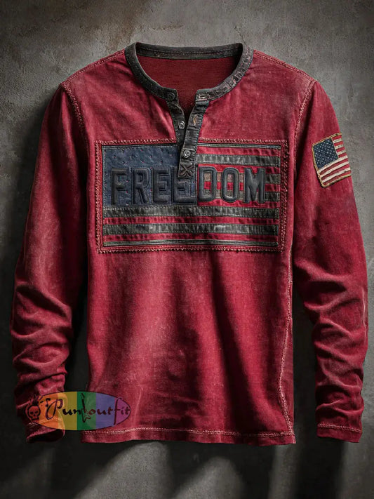 Men’s Freedom Printed Casual T-shirt As picture / S