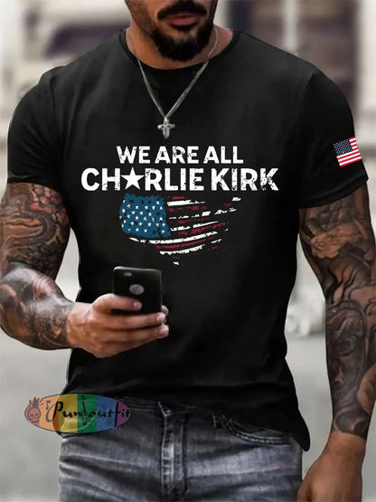 Men’s Freedom Printed Casual T-shirt Black / S
