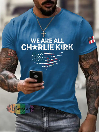 Men’s Freedom Printed Casual T-shirt Blue / S