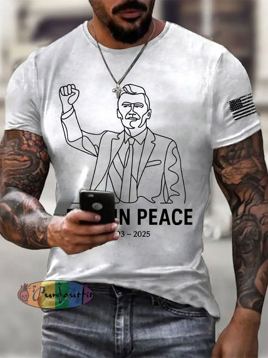 Men’s Freedom Printed Casual T-shirt White / S
