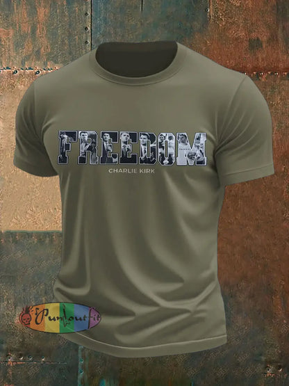 Men’s Freedom Printed T-shirt Army Green / S