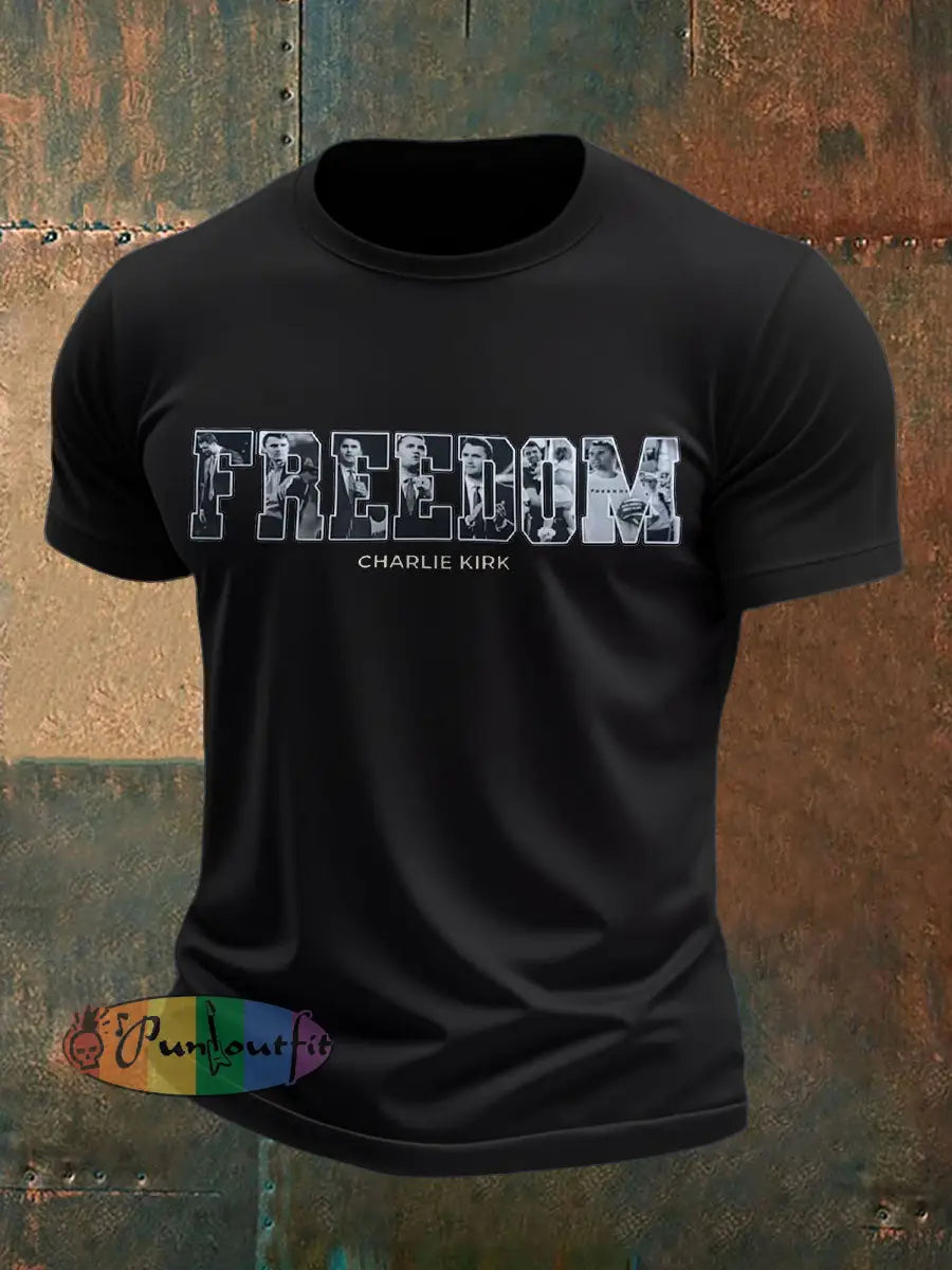 Men’s Freedom Printed T-shirt Black / S