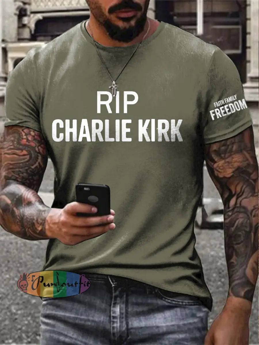 Men’s Freedom Rip Printed T-shirt Army Green / S
